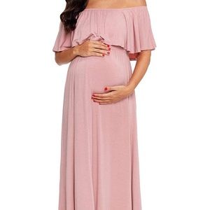 PINK MAXI MATERNITY DRESS
